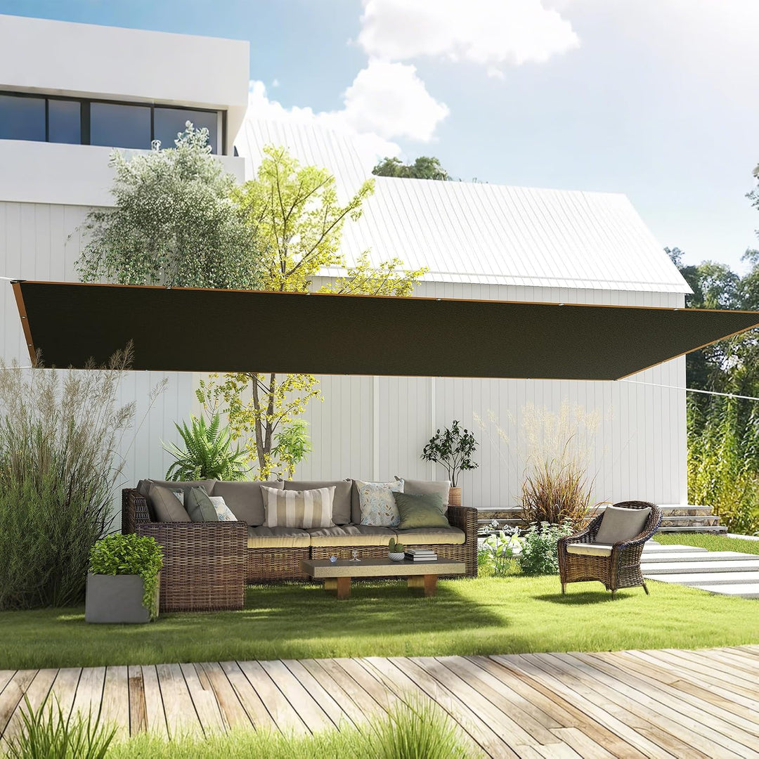 Sonnensegel 4x5m Rechteckig UV-Schutz 95% Winddurchlässig Robust für Garten Terrasse Balkon aus reis