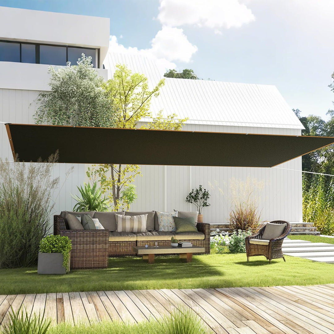 YRHome Sonnensegel 3x4m Rechteckig UV-Schutz 95% Winddurchlässig Robust für Garten Terrasse Balkon a