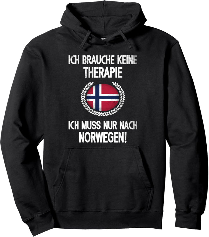 Norwegen Therapie witziger Spruch Pullover Hoodie