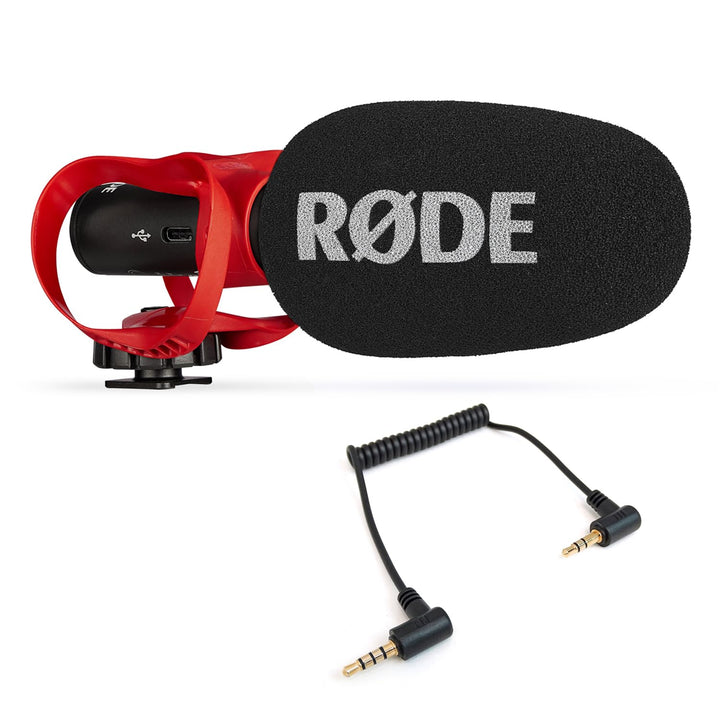 Rode Videomic Go II Helix Kamera/USB-Richtmikrofon mit keepdrum ADP07 TRRS-Adapter Videomic Go II He