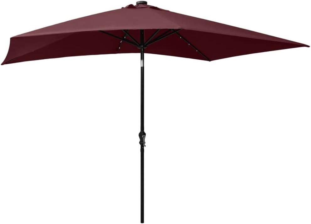 vidaXL Sonnenschirm mit LEDs Stahl-Mast Ampelschirm Gartenschirm Marktschirm Strandschirm Schirm Kur