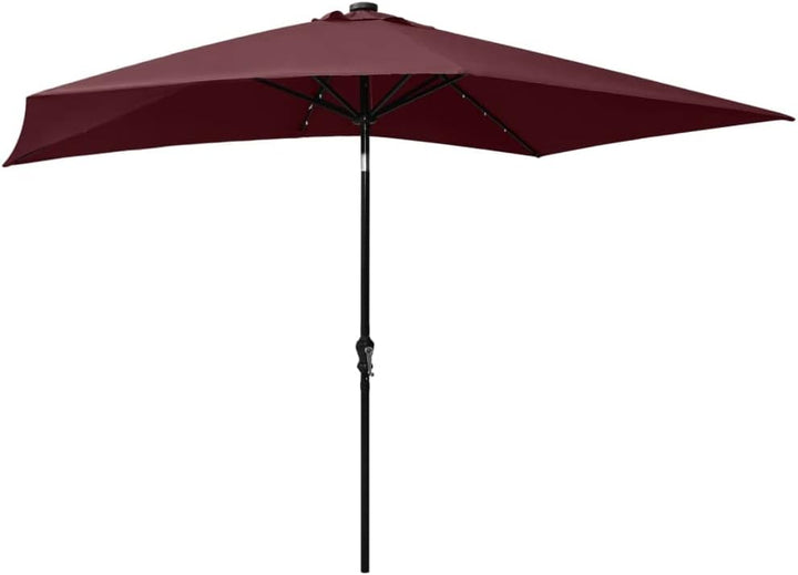 vidaXL Sonnenschirm mit LEDs Stahl-Mast Ampelschirm Gartenschirm Marktschirm Strandschirm Schirm Kur