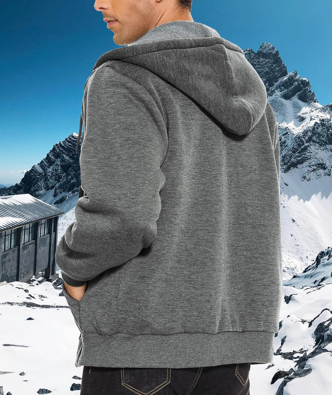 igeekwell Sweatjacke Herren mit Kapuze Winter Hoodie Dick Fleecejacke Herren Gefütterte Fleece Kapuz