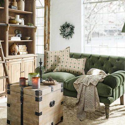 Loberon® Kissenhülle 2er Set Emily, Tannenbaum Print, vers. Grössen, weihnachtliche Textilien, Weihn