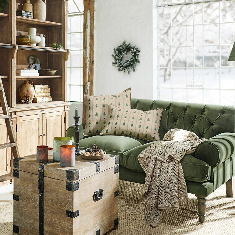 Loberon® Kissenhülle 2er Set Emily, Tannenbaum Print, vers. Grössen, weihnachtliche Textilien, Weihn