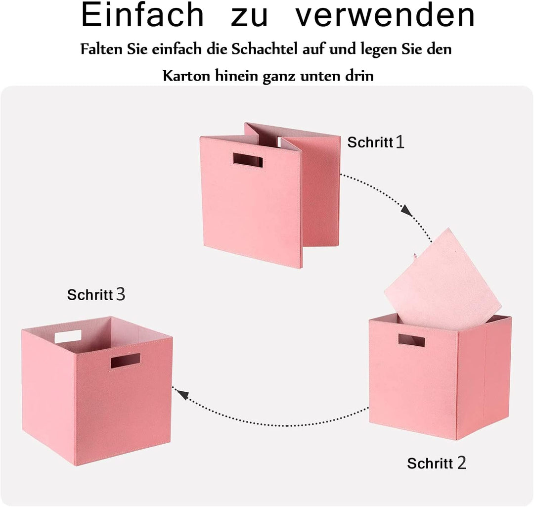 Faltbare 3 Packungen, Aufbewahrungskörbe mit zwei Griffen Filz-Aufbewahrungskörbe für Schlafzimmer,