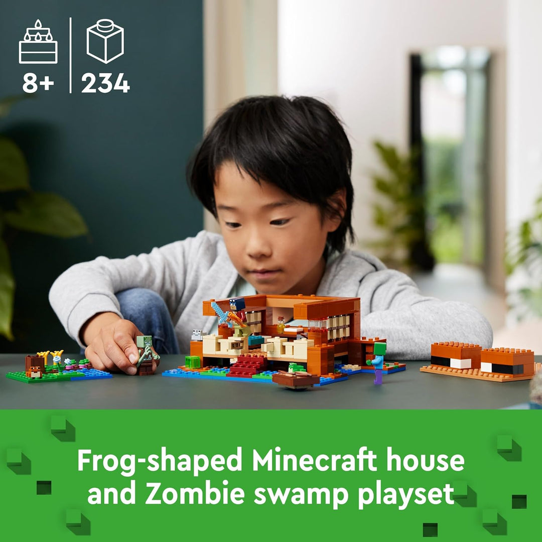 LEGO Minecraft Das Froschhaus, Spielzeug-Haus mit Figuren inkl. Zombie & Minecraft Hinterhalt am Net