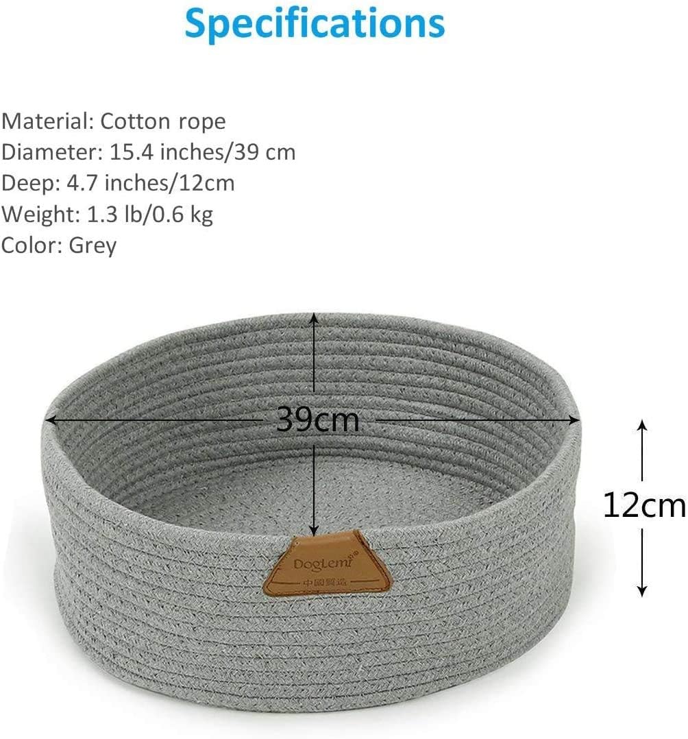 Haustier Katzenbett Haustierbett Katzenbettchen Katzenkörbchen Katzennest Katzenkorb Grau Rund 40cm