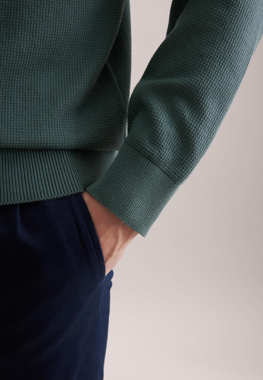 Seidensticker Herren Pullover - Regular Fit - Rundhalsausschnitt - Langarm - 100% Baumwolle 3XL Grün