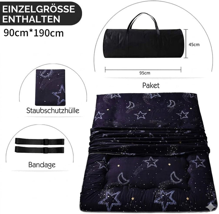 MAXYOYO Japanische Bodenmatratze Futonmatratze, Verdicken Tatami Matte Isomatte Faltbare Roll-Up Mat