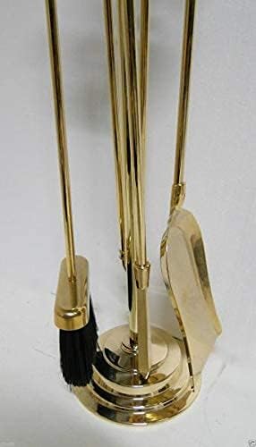 Ofenbesteck Kaminbesteck 5 teilig Gold Messing Massiv Höhe :73 cm Kaminzubehör Antik Stil Barock Jug