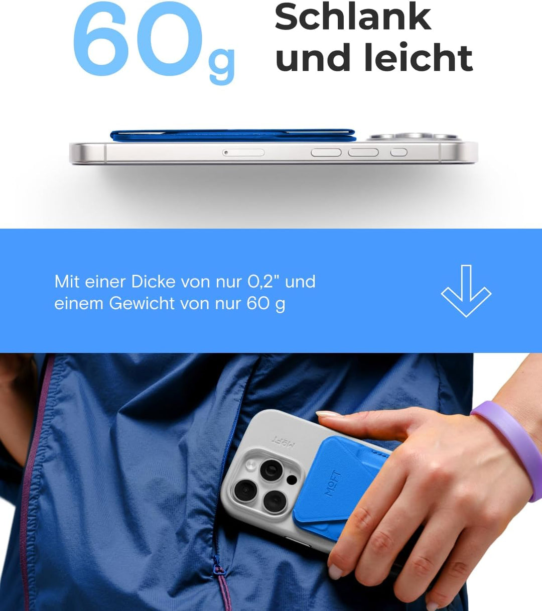 MOFT MagSafe Wallet Ständer für iPhone 15/14/13/12 Serie Kompatibel mit MagSafe, MOVAS Vegan Leder M