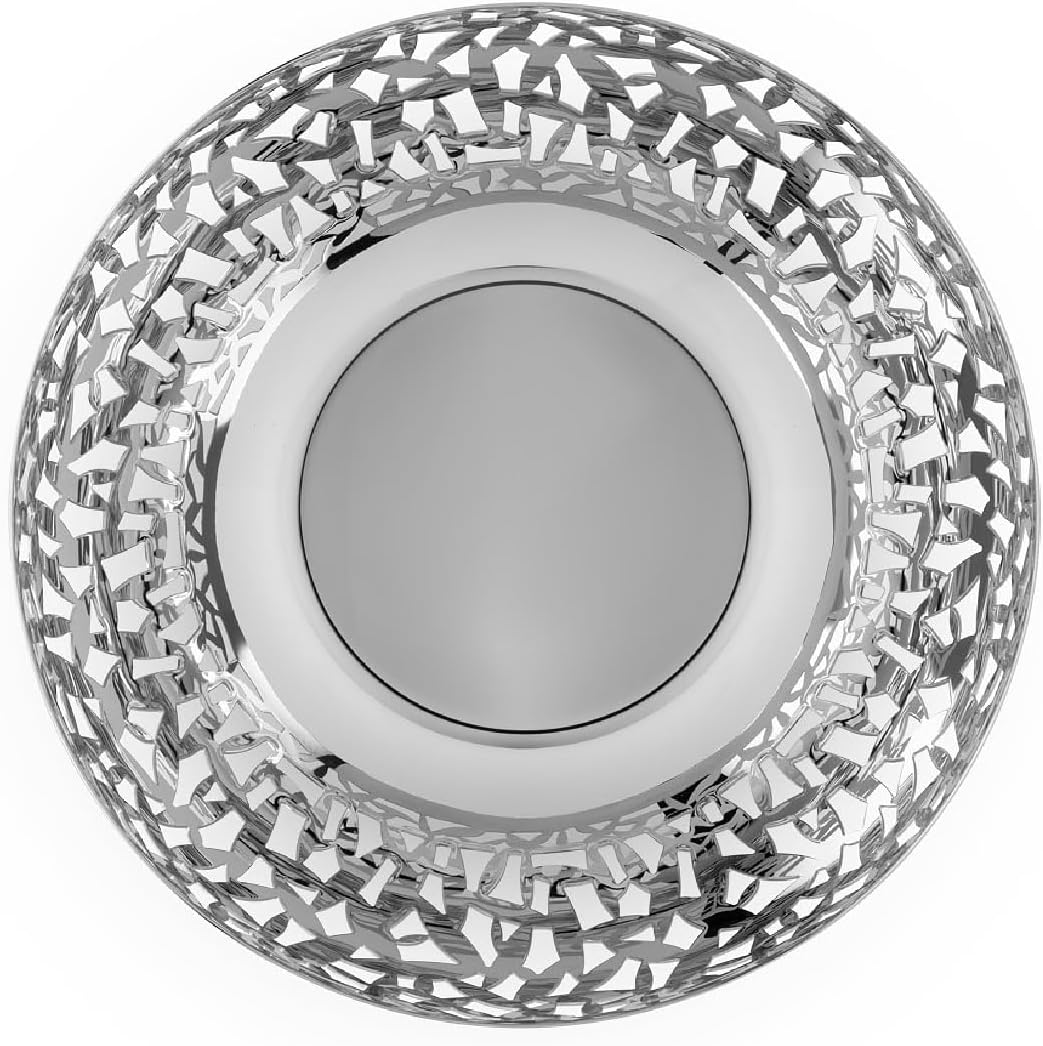 Alessi "Cactus" Schale, durchbrochen aus Edelstahl 8.5 x 22 x 11.7 cm Silber, 8.5 x 22 x 11.7 cm Sil