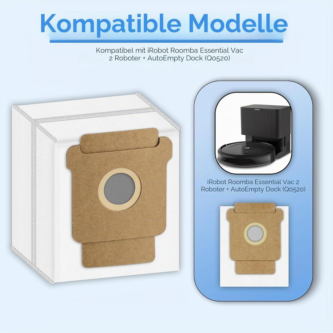 (12 Stück) Staubbeutel für iRobot Roomba 104, 105 Vac, 105 Combo, Plus 405 Combo, Plus 505 Combo, Ma