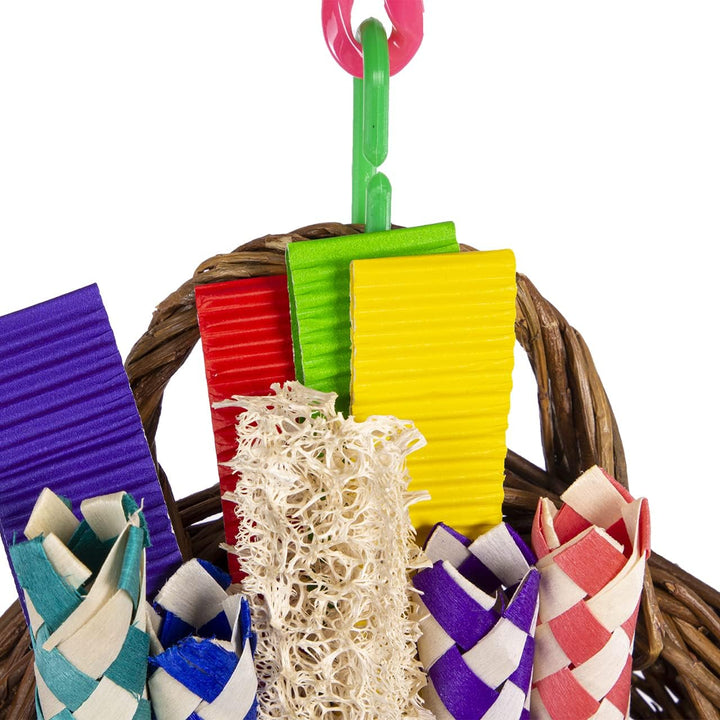 HappyBird | Hangy Nibble-Basket | Happy Nature Schredderspielzeug - Sittich, kleine Papageien, Knabb