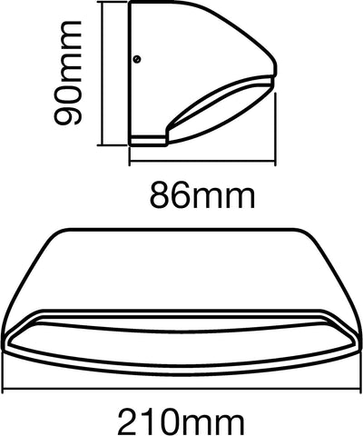 LEDVANCE LED Wand- und Deckenleuchte, Leuchte für Aussenanwendungen, Warmweiss, 86,0 mm x 210,0 mm x