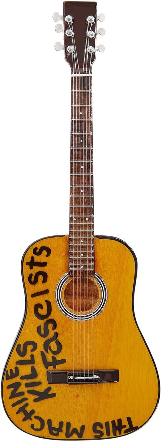 AXMAN Woody Guthrie – Miniatur-Gitarren-Nachbildung – Musikgeschenke – handgemachtes Ornament im Mas