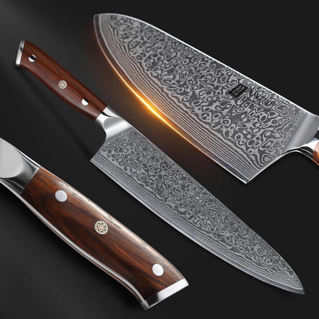 XINZUO Damaststahl Kochmesser 25.5cm, Handgeschmiedet scharf Küchenmesser 67 Schichten Damaststahl p