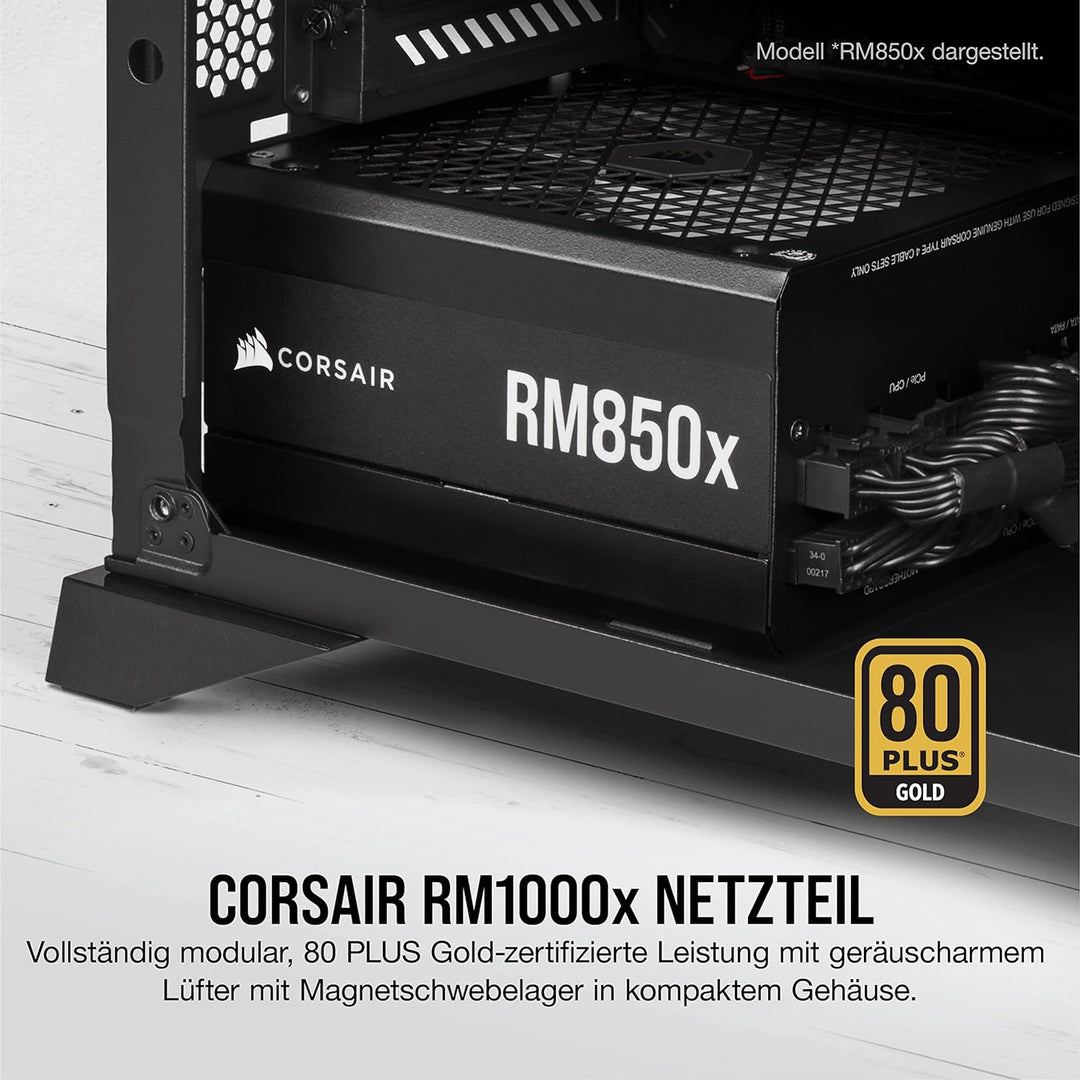 Corsair RM1000x 80 PLUS Gold Vollmodulares 1000 Watt ATX-Netzteil (135-mm-Lüfter mit Magnetschwebela
