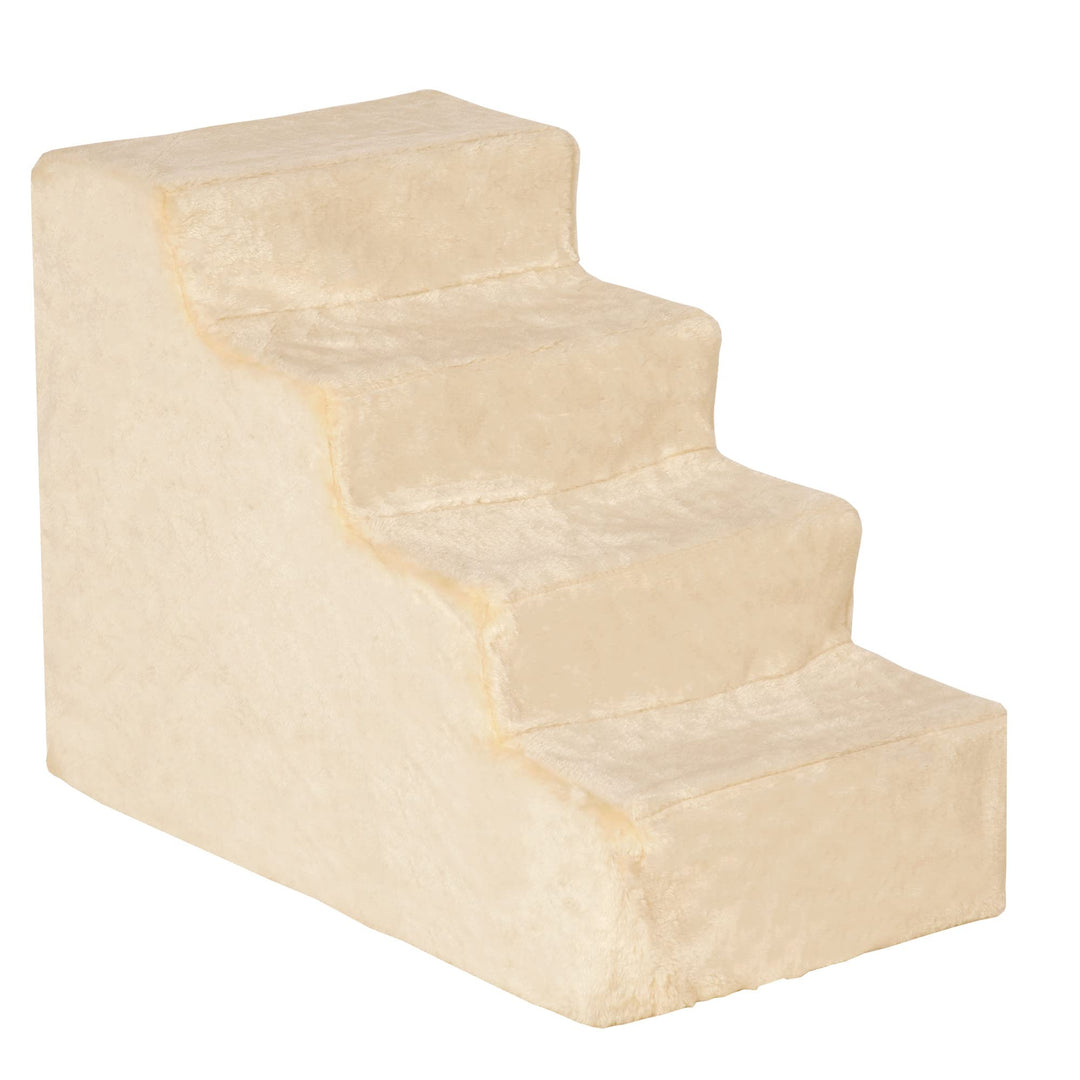 PawHut Hundetreppe 4-stufig, 35 cm Katzentreppe für Bett und Sofa, Haustiertreppe für Hunde und Katz