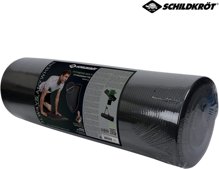 Schildkröt Fitnessmatte, 15 mm, rutschfeste Gymnastikmatte, mit Tragegurt, 183 x 61 x 1,5 cm Schwarz