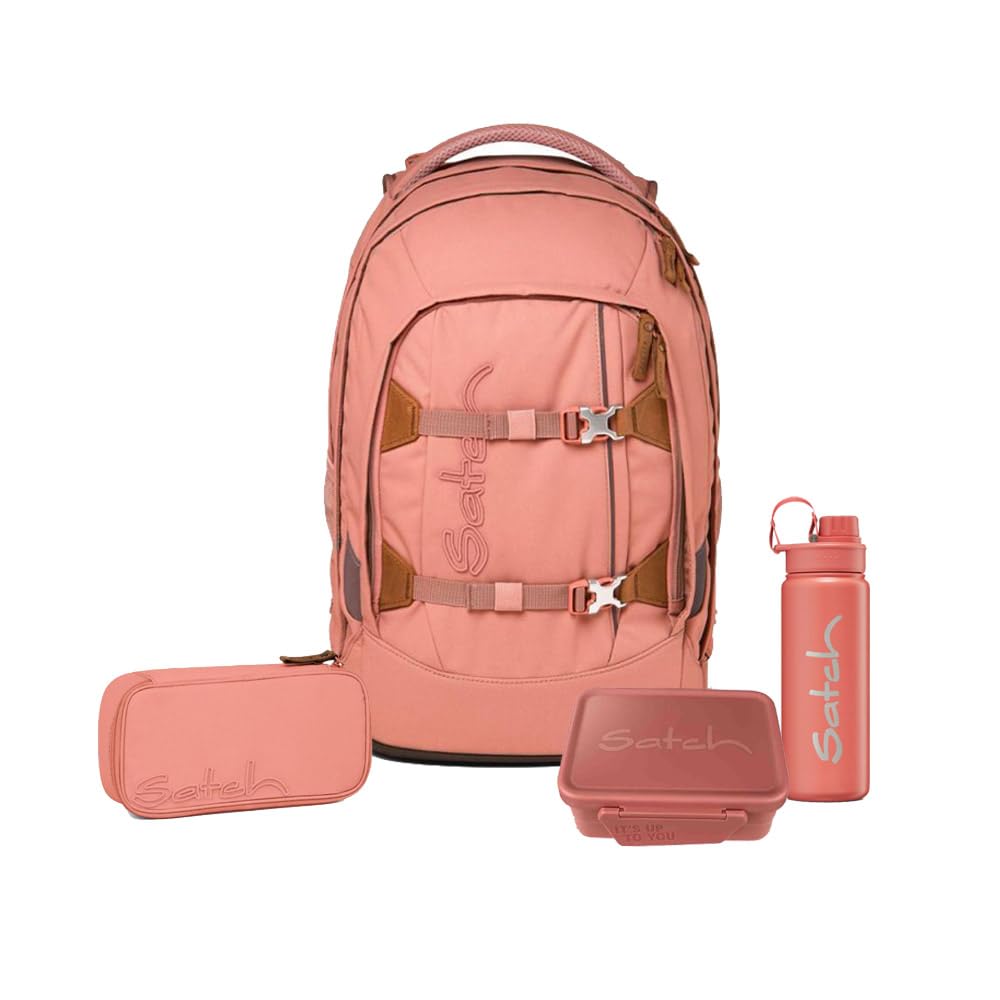 Satch Pack Skandi Edition Schulrucksack 4tlg. inkl. Lunchset (Nordic Coral), Nordic Coral