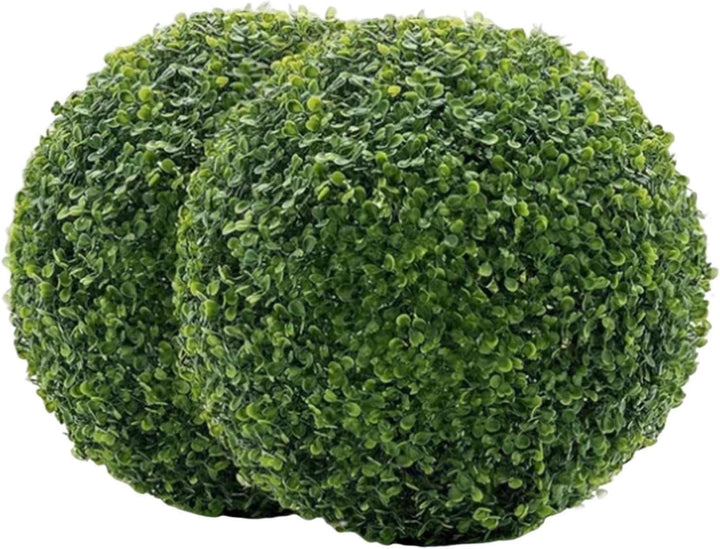 Generisch 2er Set Künstliche Buchsbaum-Kugeln Ø25cm - Formschnitt Deko für Garten & Balkon - UV-best