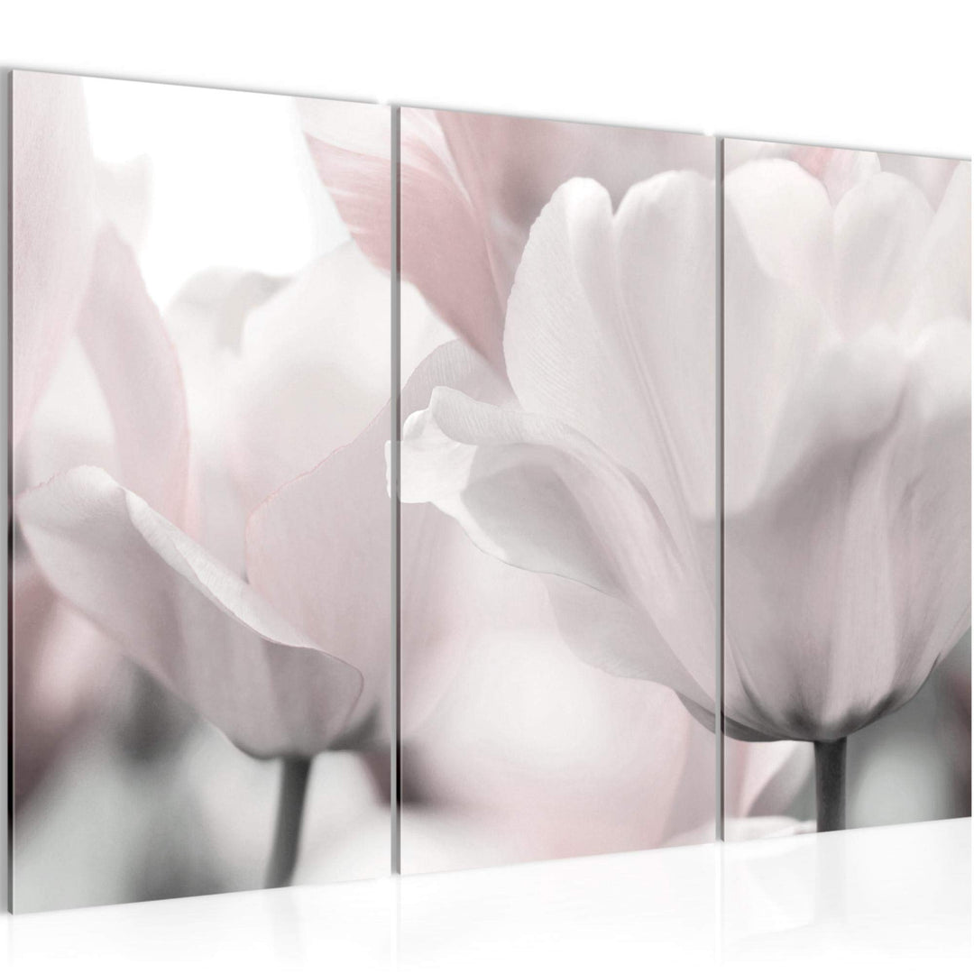 Runa Art Wandbilder Blumen Tulpen Bild XXL Wohnzimmer Schlafzimmer Grau Rosa Natur 120 x 80 cm 3 Tei