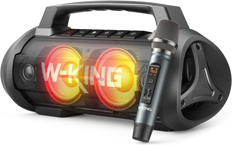 W-KING 70W(90W Peak) Bluetooth Lautsprecher mit Mikrofon, Partybox Bluetooth Musik Boxen gross HiFi