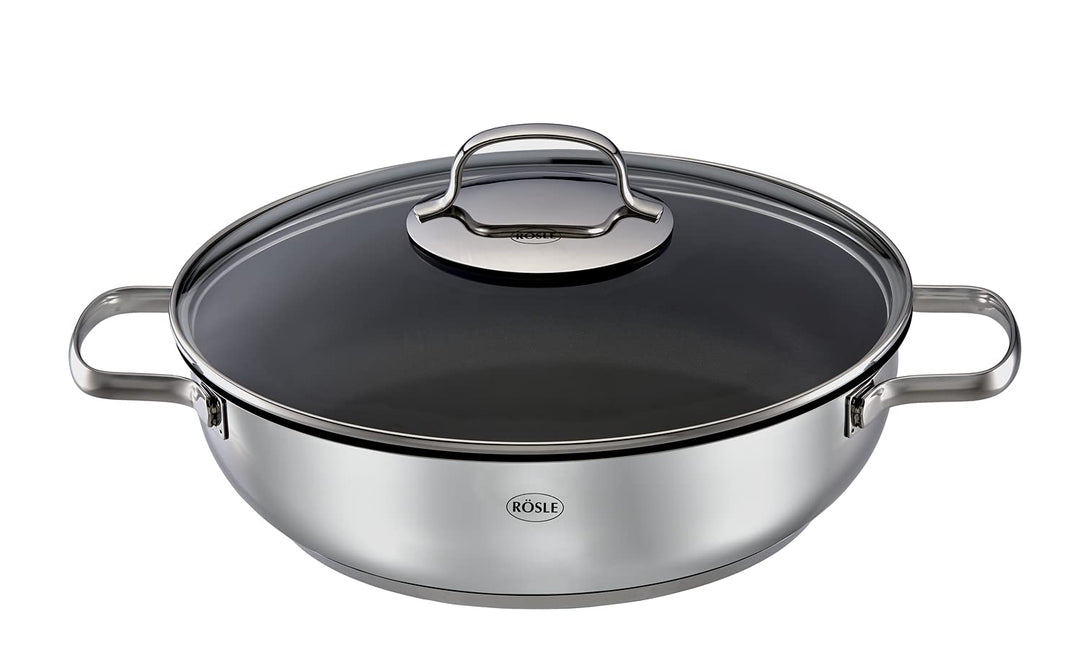 RÖSLE ELEGANCE Servierpfanne, Hochwertige Universalpfanne mit Antihaftversieglung ProPlex, 28 x 28 x