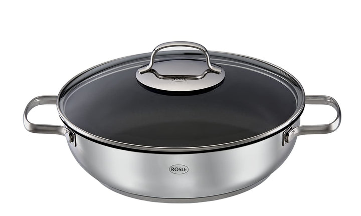 RÖSLE ELEGANCE Servierpfanne, Hochwertige Universalpfanne mit Antihaftversieglung ProPlex, 28 x 28 x