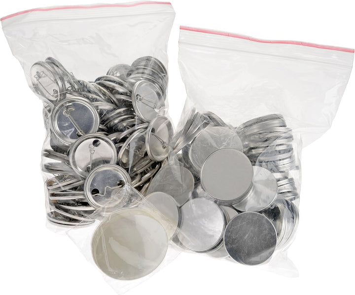 Buttonrohlinge 38mm (100 Stück) für Badgematic Buttonmaschine mit Sicherheitsnadel, 100