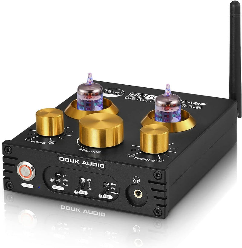 Douk Audio P1 Bluetooth 5.0 HiFi-Verstärker GE5654 Röhrenvorverstärker Valve Tube Preamp Ventil Kopf