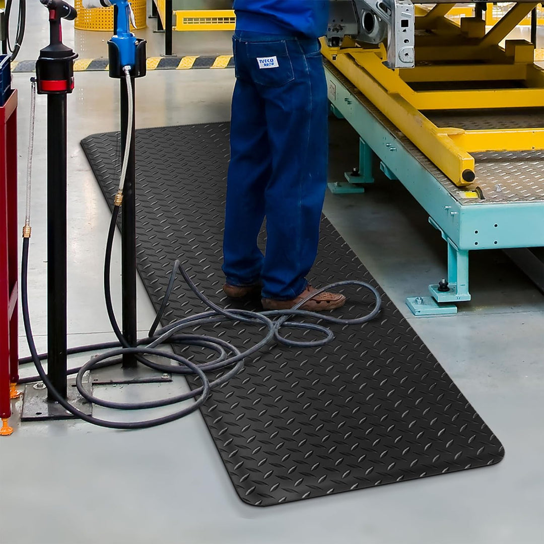 Anti-Ermüdungsmatte Heavy Duty | Arbeitsplatzmatte | Riffelblech-Struktur | Schwarz | 60x90 cm