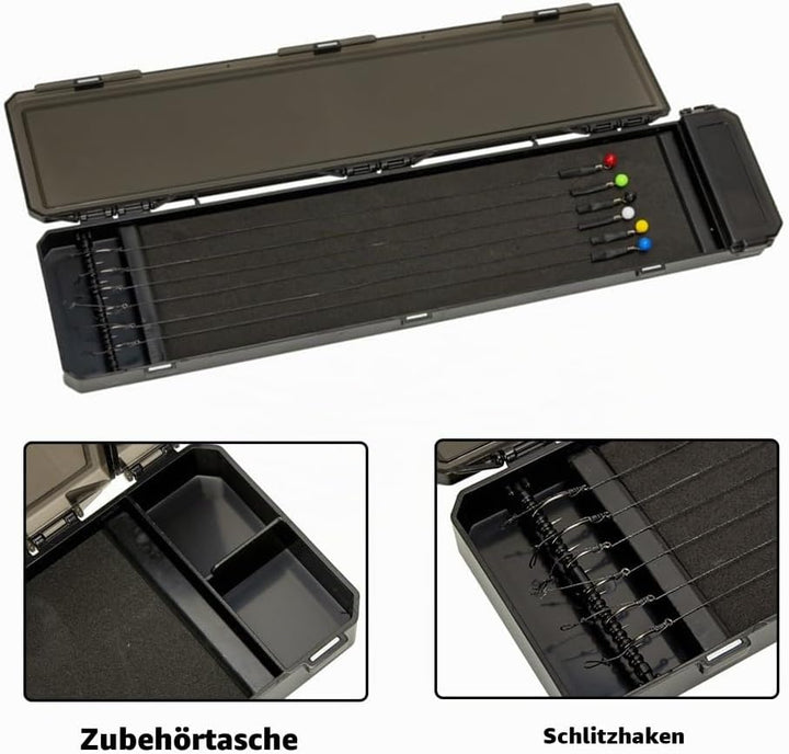 Stiff Hair Rig Box, Magnetischer Angelhaken Aufbewahrungskoffer, Karpfen Angelschnur Behälter mit Or