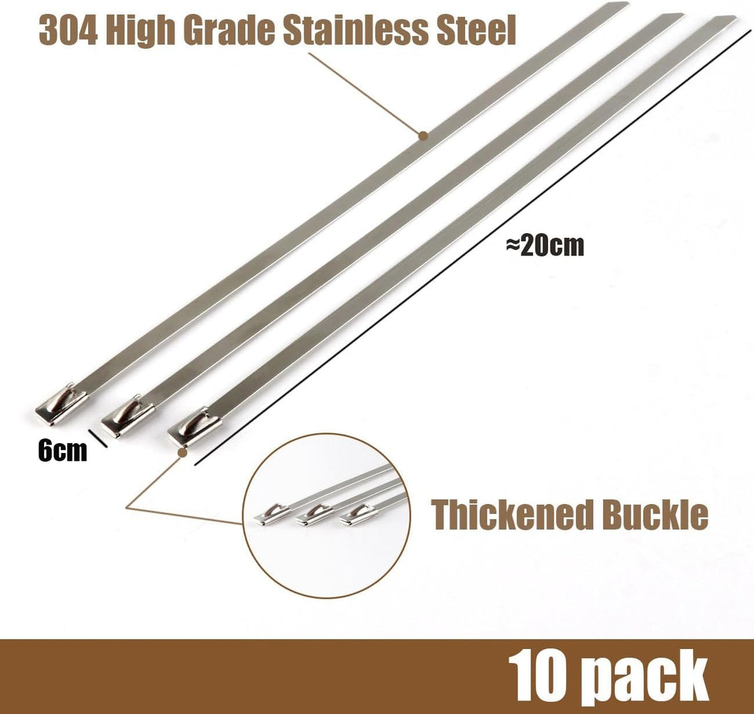 Ilauke Auspuffband Titan Hitzeschutzband 10M x 5CM- Basaltfaser Hitzeisolierband+ 10 Edelstahl-Kabel