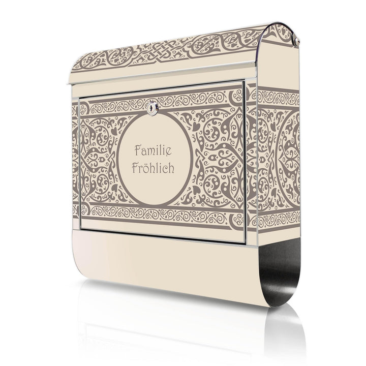 banjado Briefkasten Edelstahl personalisiert 38x43x12cm & 2 Schlüssel - rostfreier Edelstahl Briefka