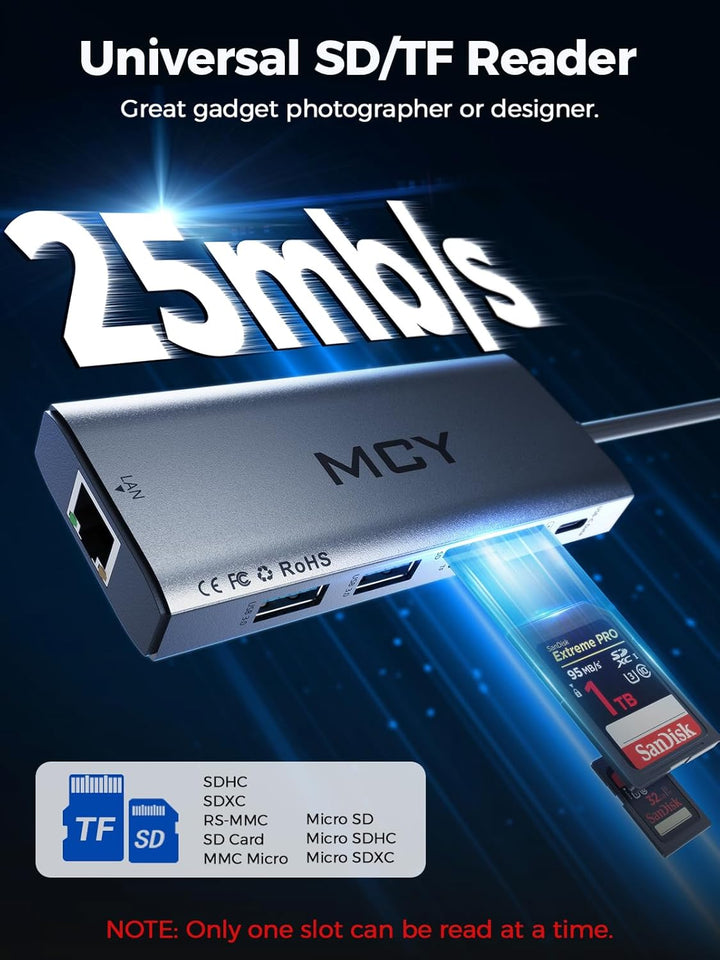 MCY Docking Station Zwei Display, 10 IN 1 USB C Hub 2 HDMI, Gigabit Ethernet, 2 USB C/USB A 3.0 Port