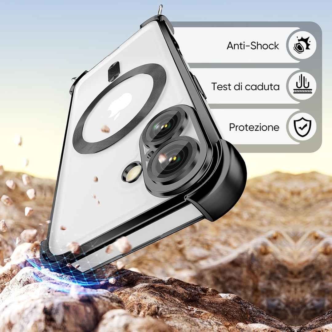 GOODVISH Handykette für iPhone 16 Hülle mit Band, mit 2 Stück Schutzfolie und Kamera Schutz, Necklac