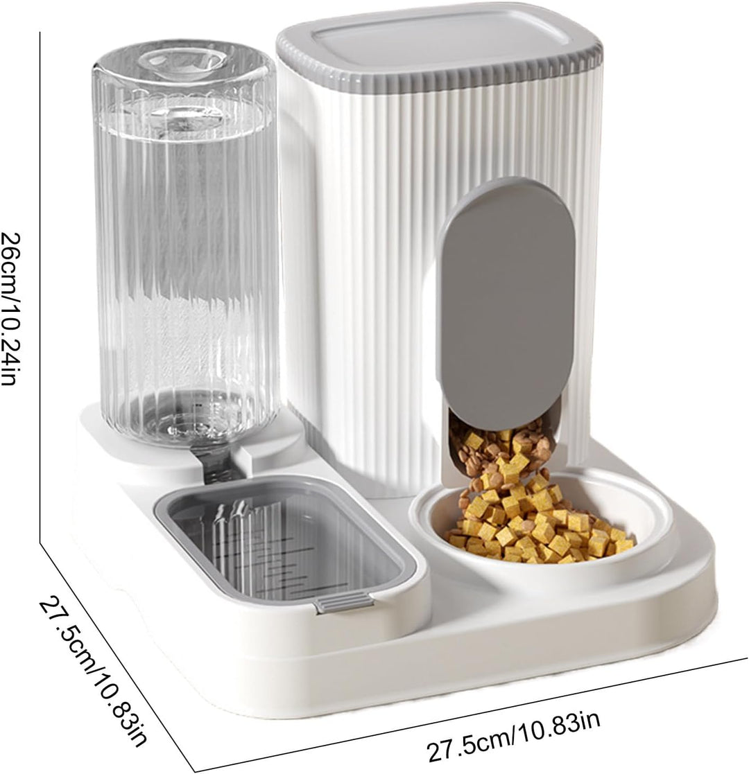 Automatischer Haustierfütterer - Katzenfutter Spender & Wasserspender,2 In 1 Fütterungsstation Mit F