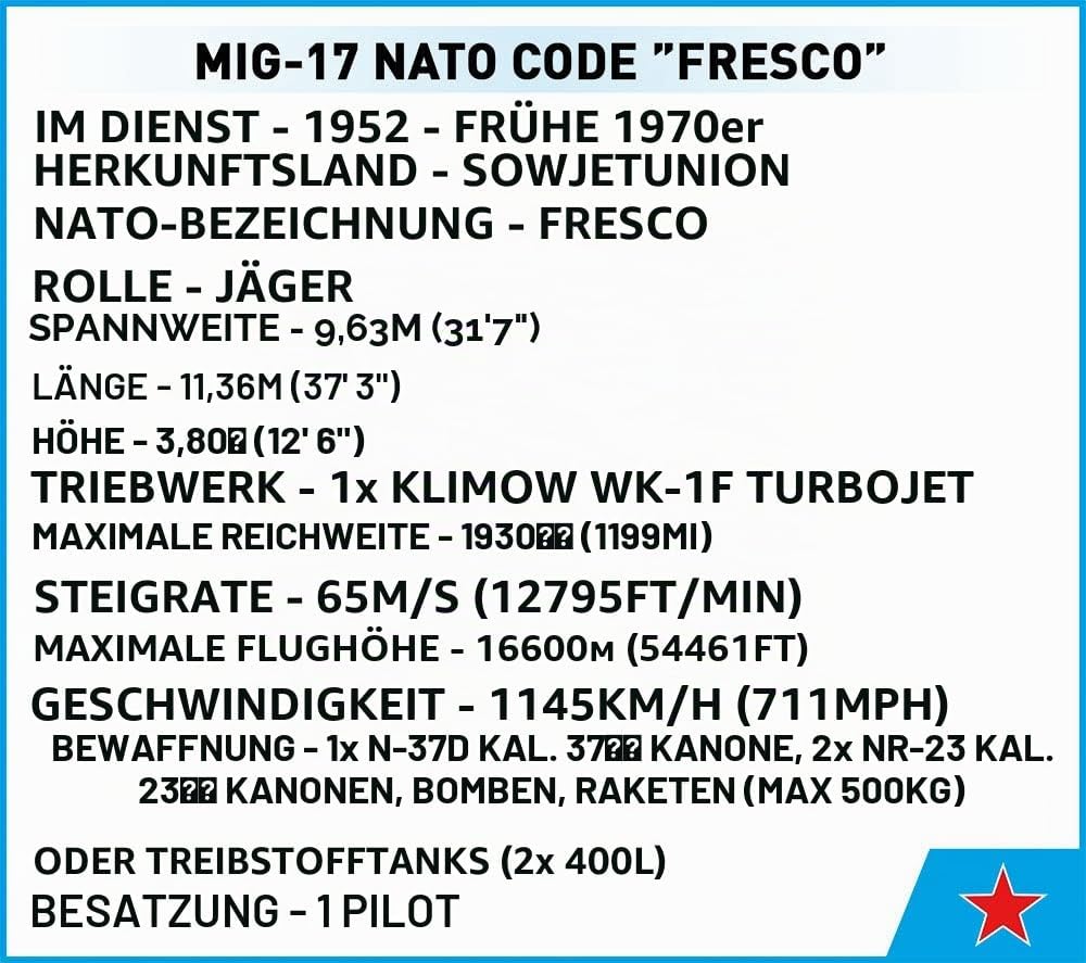 COBI Mig - 17 NATO Code Fresco