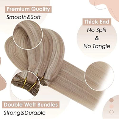 Hetto Echthaar Tressen Extensions Blond Echthaar Extensions Tressen Remy Menschliches Haartressen Ex