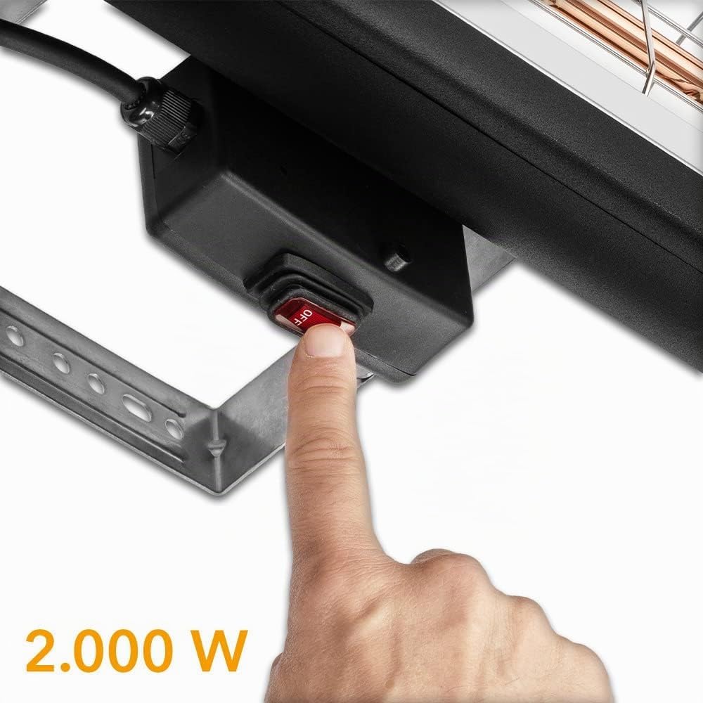 TROTEC Standheizstrahler IR 2001 – Heizleistung 2000 W – Infrarotheizung, IP65, Outdoor, Fläche im A