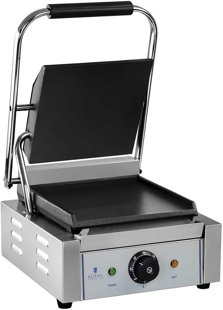 Royal Catering RCKG-1800-F Kontaktgrill Elektrogrill Sandwich Maker Panini Grill (Glatt, 1.800W, 300