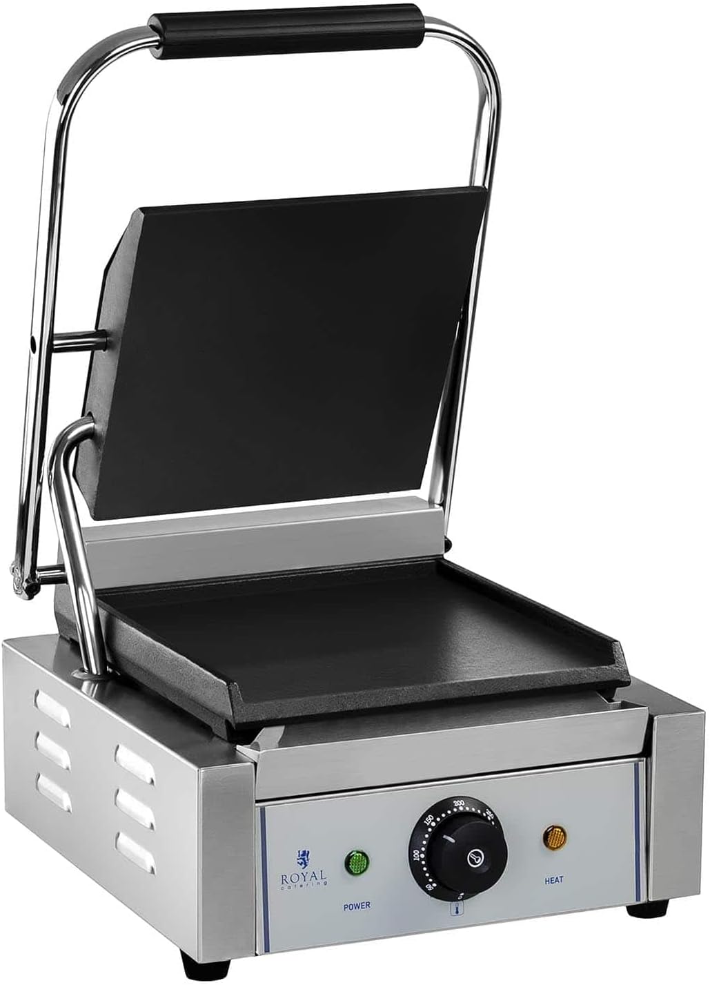 Royal Catering RCKG-1800-F Kontaktgrill Elektrogrill Sandwich Maker Panini Grill (Glatt, 1.800W, 300
