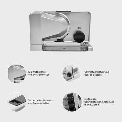 ritter Allesschneider serano 5, elektrischer Allesschneider mit Gleichstrommotor, made in Germany,