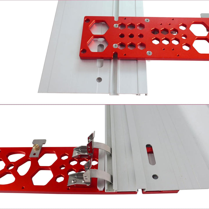 CDIYTOOL 340 mm Spursägen-Vierkant, rot, rechtwinklig, Kreissägeführung, Winkelanschlag, kompatibel