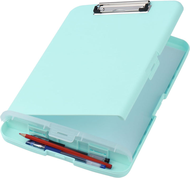 ZCZN Klemmbrett a4 mit Deckel, Schreibbrett mit Aufbewahrung, Kunststoff-Schreibbrett für Schule, In