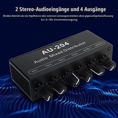 2 in 4 Out 3,5 Mm Stereo Audio Switch Stereo Audio Splitter Box Mini Vorverstärker Kopfhörerverstärk