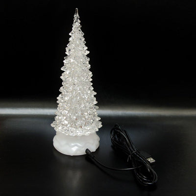 Tronje LED Christbaum 27cm Weihnachtsbaum mit Timer USB Tannenbaum beleuchteter Acrylbaum Wechselfar